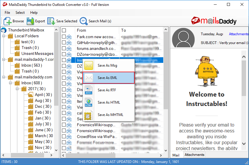 migrate thunderbird to outlook